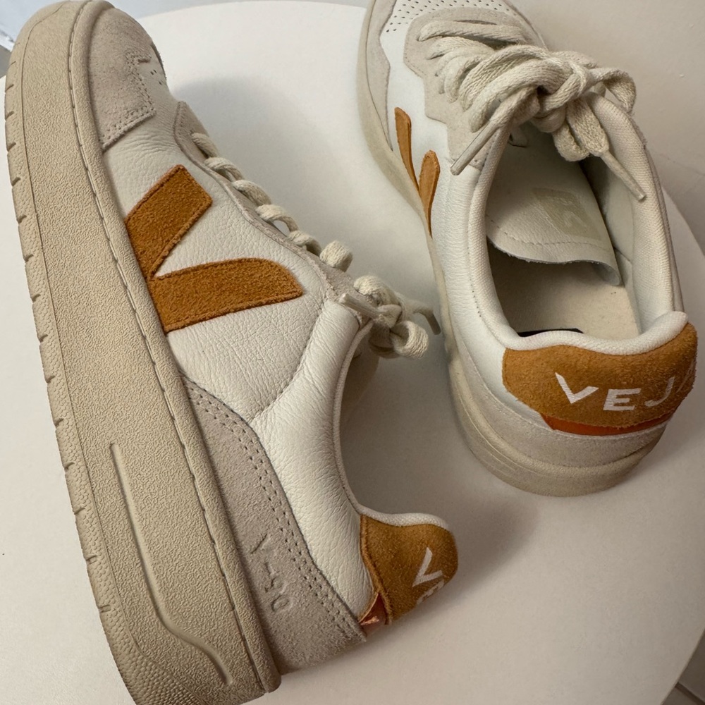 Veja Cream and Brown Sneakers